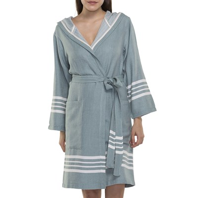 Krem Sultan Bathrobe with Hood Almond Green