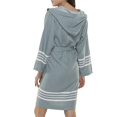 Krem Sultan Bathrobe with Hood Almond Green