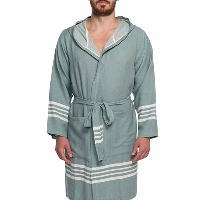 Krem Sultan Bathrobe with Hood Almond Green