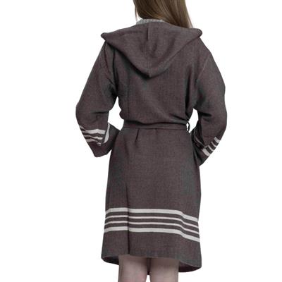 Krem Sultan Bathrobe with Hood Brown