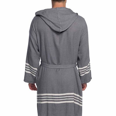 Krem Sultan Bathrobe with Hood Dark Grey