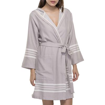 Krem Sultan Bathrobe with Hood Taupe
