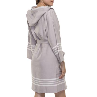 Krem Sultan Bathrobe with Hood Taupe