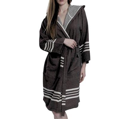 Krem Sultan Bathrobe with Hood Black