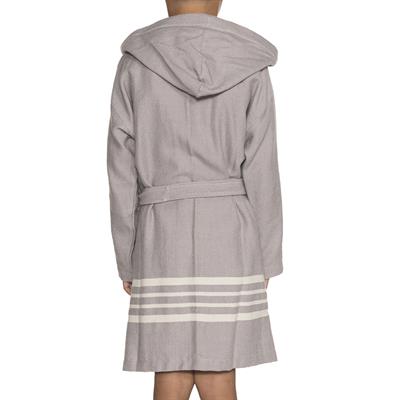 Krem Sultan with Hood Kids Bathrobe Light Grey