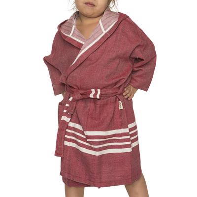Krem Sultan with Hood Kids Bathrobe Bordeaux