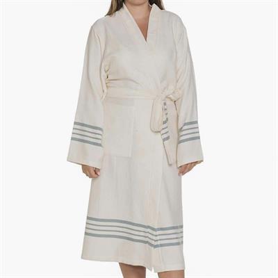 Krem Sultan Bathrobe Kimono Natural - Almond Green