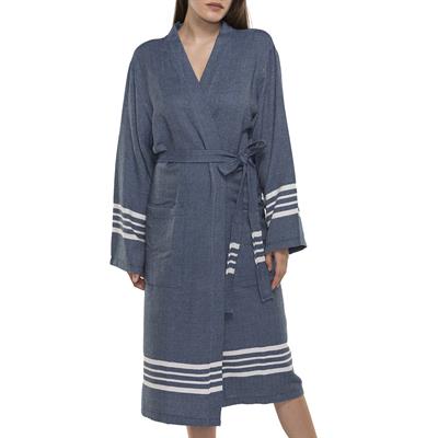 Krem Sultan Bathrobe Kimono Navy