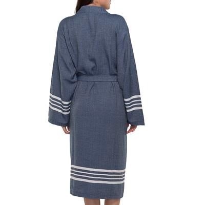 Krem Sultan Bathrobe Kimono Navy