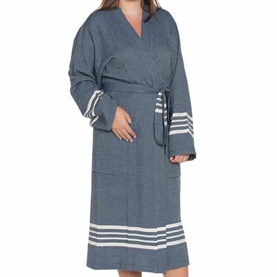 Krem Sultan Bathrobe Kimono Navy