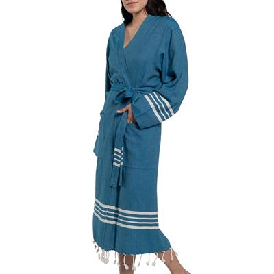 Krem Sultan Bathrobe Kimono Petrol Blue