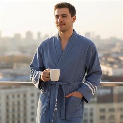 Krem Sultan Bathrobe Kimono Royal Blue