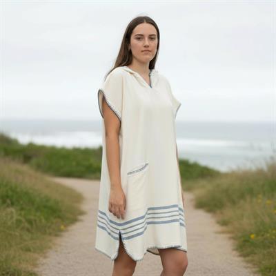 Krem Sultan Poncho Natural - Air Blue