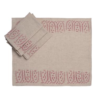 Tulip Napkin Natural - Dusty Rose