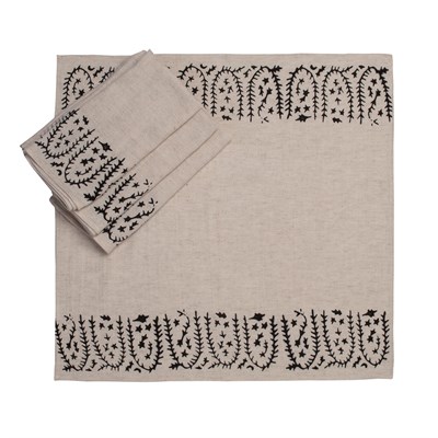 Tulip Napkin Natural - Black