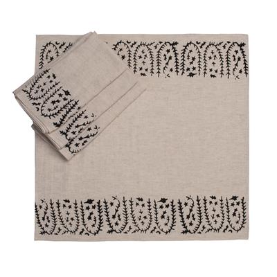 Tulip Napkin Natural - Black