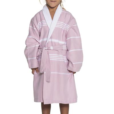 Leyla with Terry Lining Kids Bathrobe Rose Pink