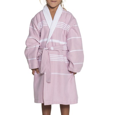 Leyla with Terry Lining Kids Bathrobe Rose Pink