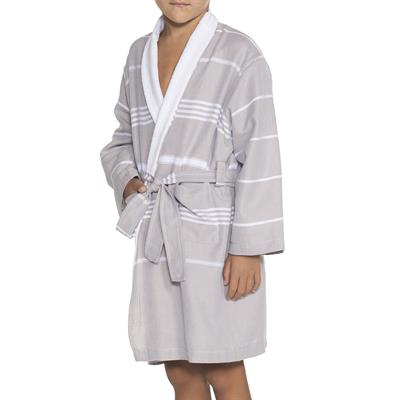 Leyla with Terry Lining Kids Bathrobe Taupe