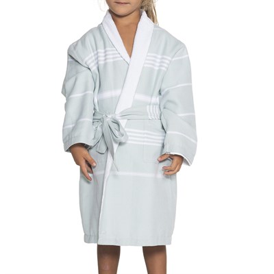 Leyla with Terry Lining Kids Bathrobe Mint Green