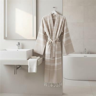 Leyla Bathrobe Kimono Beige