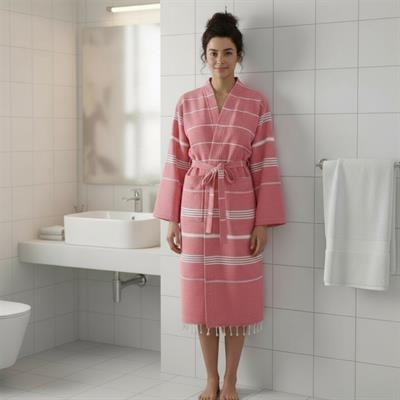 Leyla Bathrobe Kimono Red