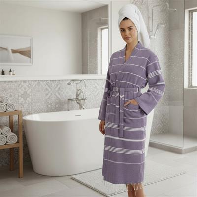 Leyla Bathrobe Kimono Dark Purple