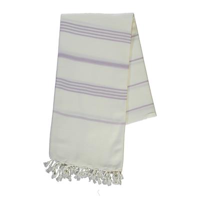 Leyla Peshtemal White - Light Lilac