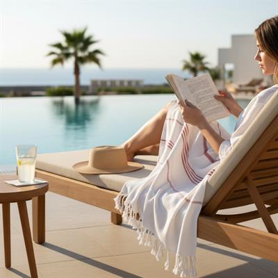 Leyla Peshtemal White - Bordeaux