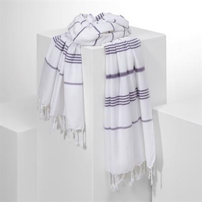 Leyla Peshtemal White - Dark Purple