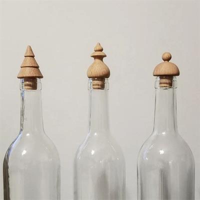 Solid Wood Mixed Bottle Cap 3 Way Set Home Accessories Natural
