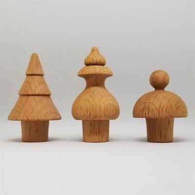 Solid Wood Mixed Bottle Cap 3 Way Set Home Accessories Natural