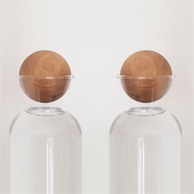 Solid Wood Sphere Karaf / Bottle / Jug Cover Home Accessories Natural