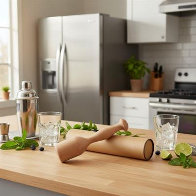 Solid Wood Lathe Mortar Home Accessories Natural