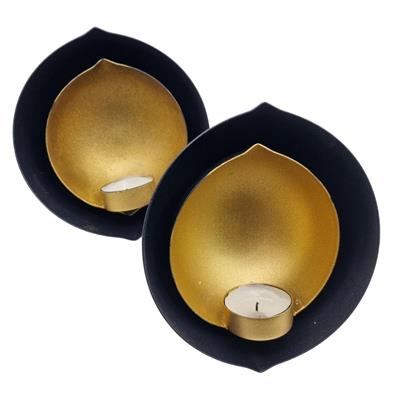 Candle Holder Sconce Home Accessories Black - Gold