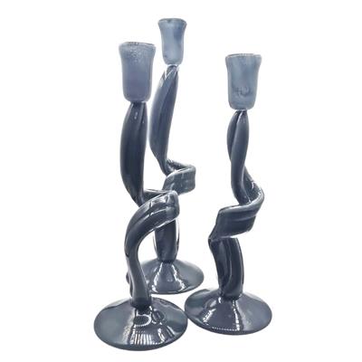 Obje Şamdan Murano Antrasit Ev Aksesuarı Doğaçlama 01