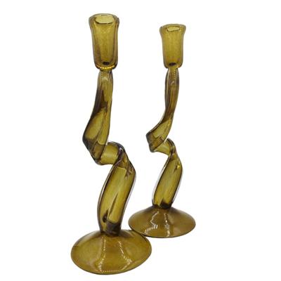 Obje Şamdan Murano Yağ Yeşili Ev Aksesuarı Doğaçlama 01