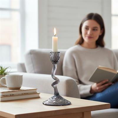 Obje Şamdan Mürdüm Ev Aksesuarı Doğaçlama 01