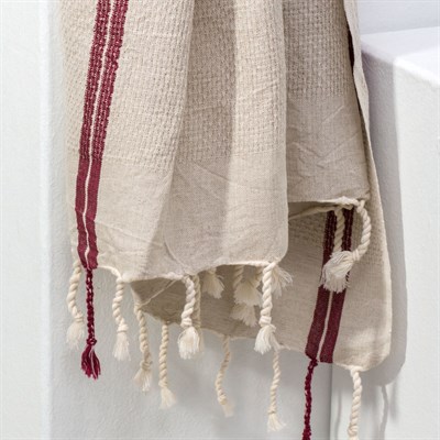 Honeycomb Peshtemal Dark Grey - Bordeaux