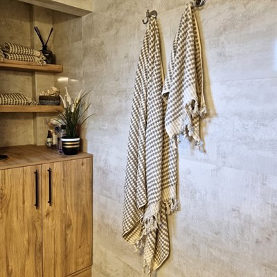 Pompom Towel Natural - Taupe