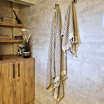 Pompom Towel Natural - Taupe