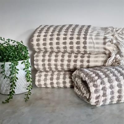 Pompom Towel Natural - Taupe