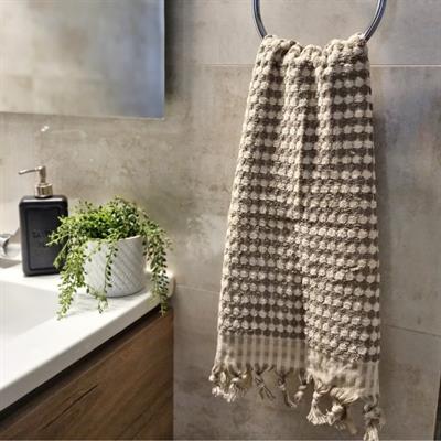 Pompom Towel Natural - Taupe