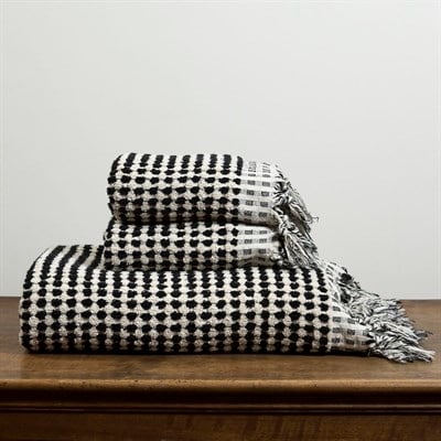 Pompom Towel Natural - Black