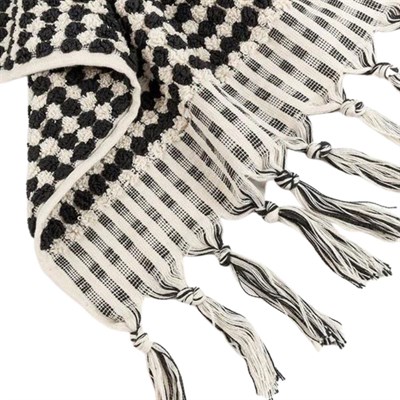 Pompom Towel Natural - Black