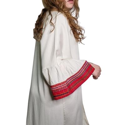 Satin Caftan Natural - Bordeaux