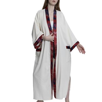 Satin Caftan Natural - Bordeaux
