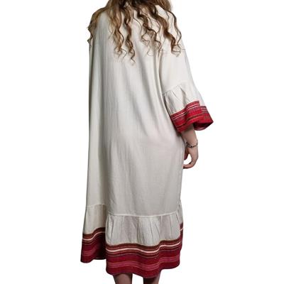 Satin Caftan Natural - Bordeaux
