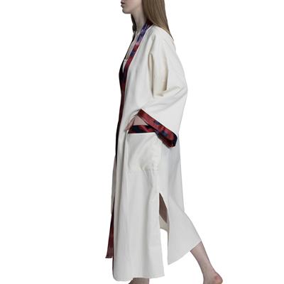 Satin Caftan Natural - Bordeaux