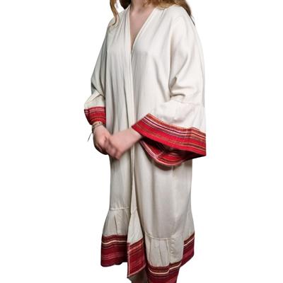 Satin Caftan Natural - Bordeaux